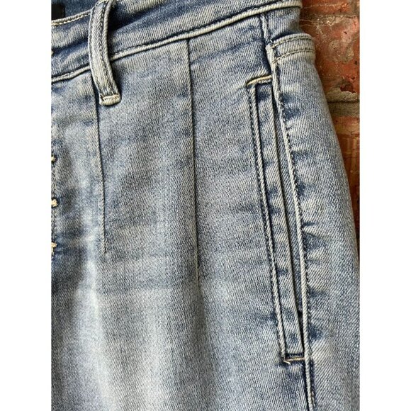 Judy Blue Wide‎ Leg Cropped Jeans 5/27 Light Wash Button Fly Cotton Blend - Picture 5 of 8